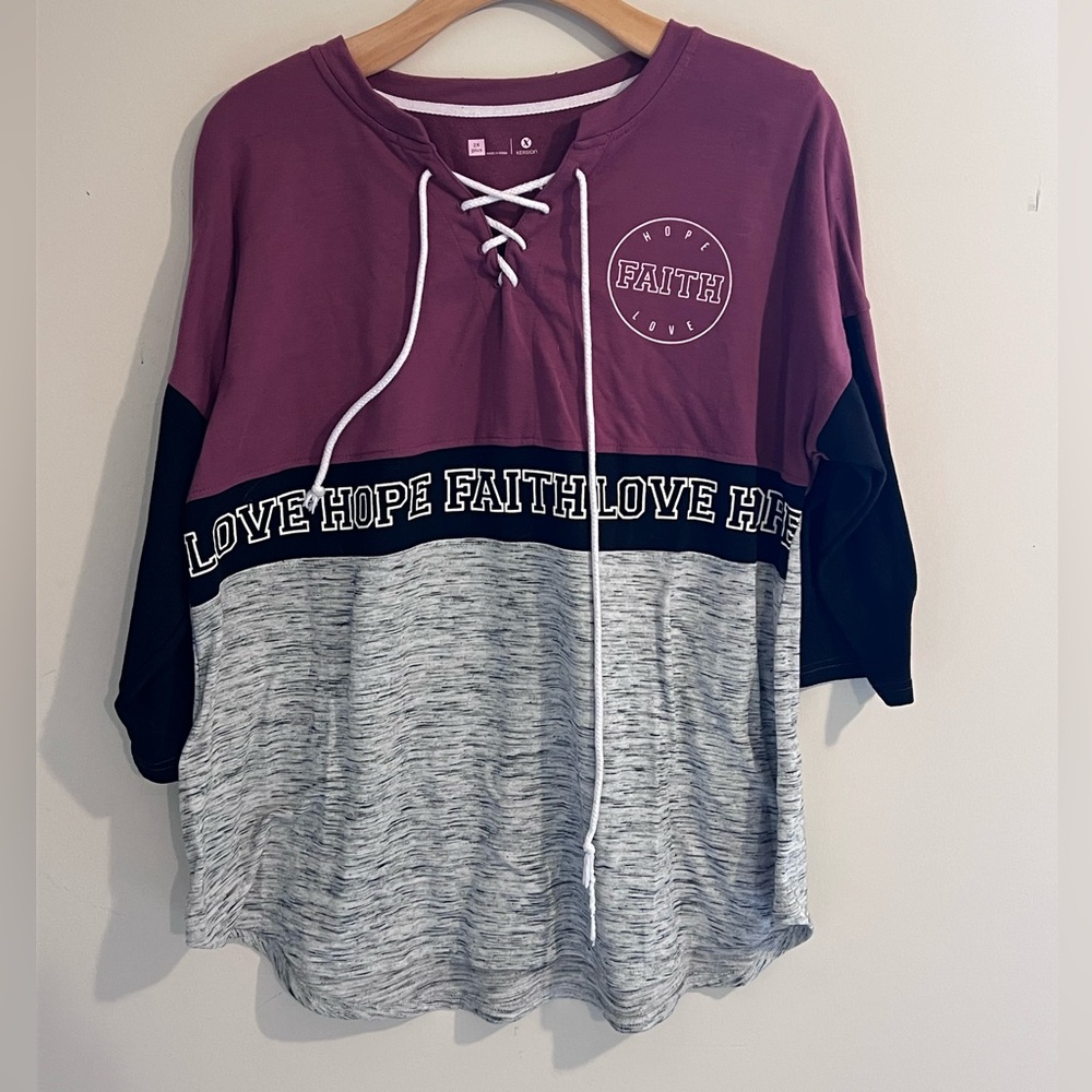 Xersion Purple Lace-Up Top